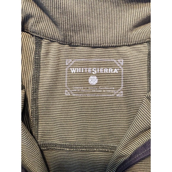 White Sierra Men's 1/4 Zip XL Long Sleeve Pullover Striped Green Stretchy Soft - Picture 6 of 12